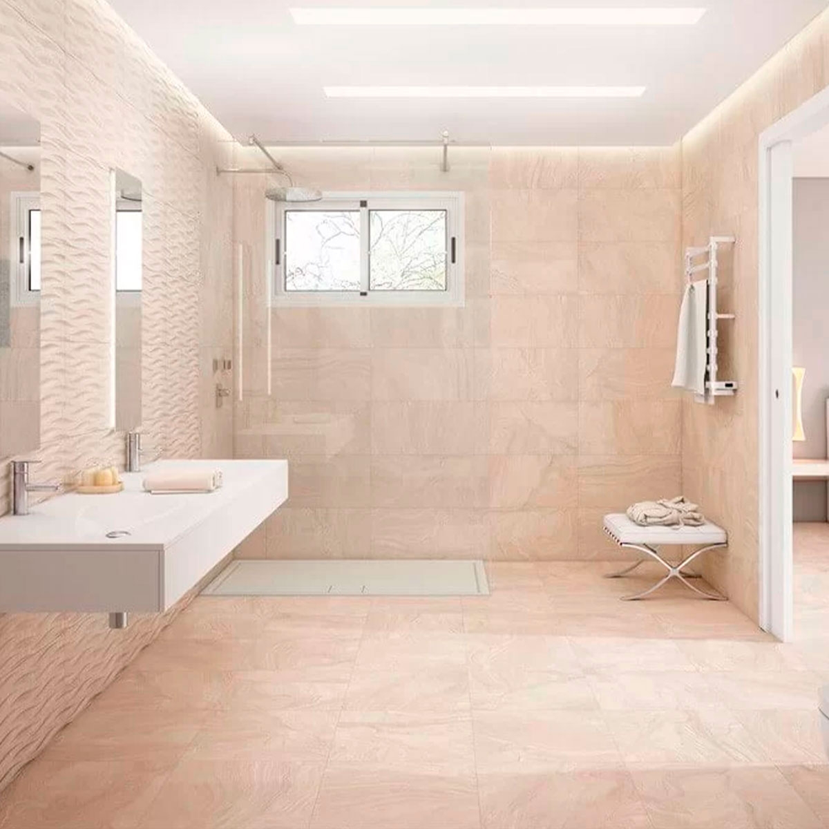 Baño con revestimiento Varana Almond 32x62,5 (Caja 1,00m2)
