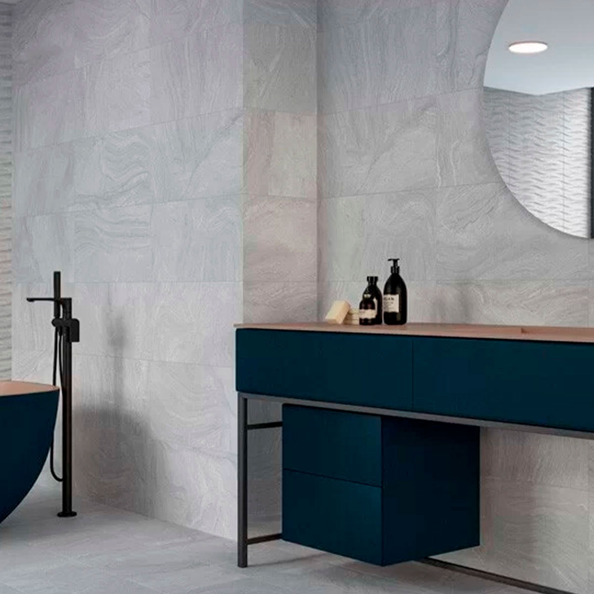 Bathroom with Varana Grey coating 32x62.5 (Box 1.00m2)