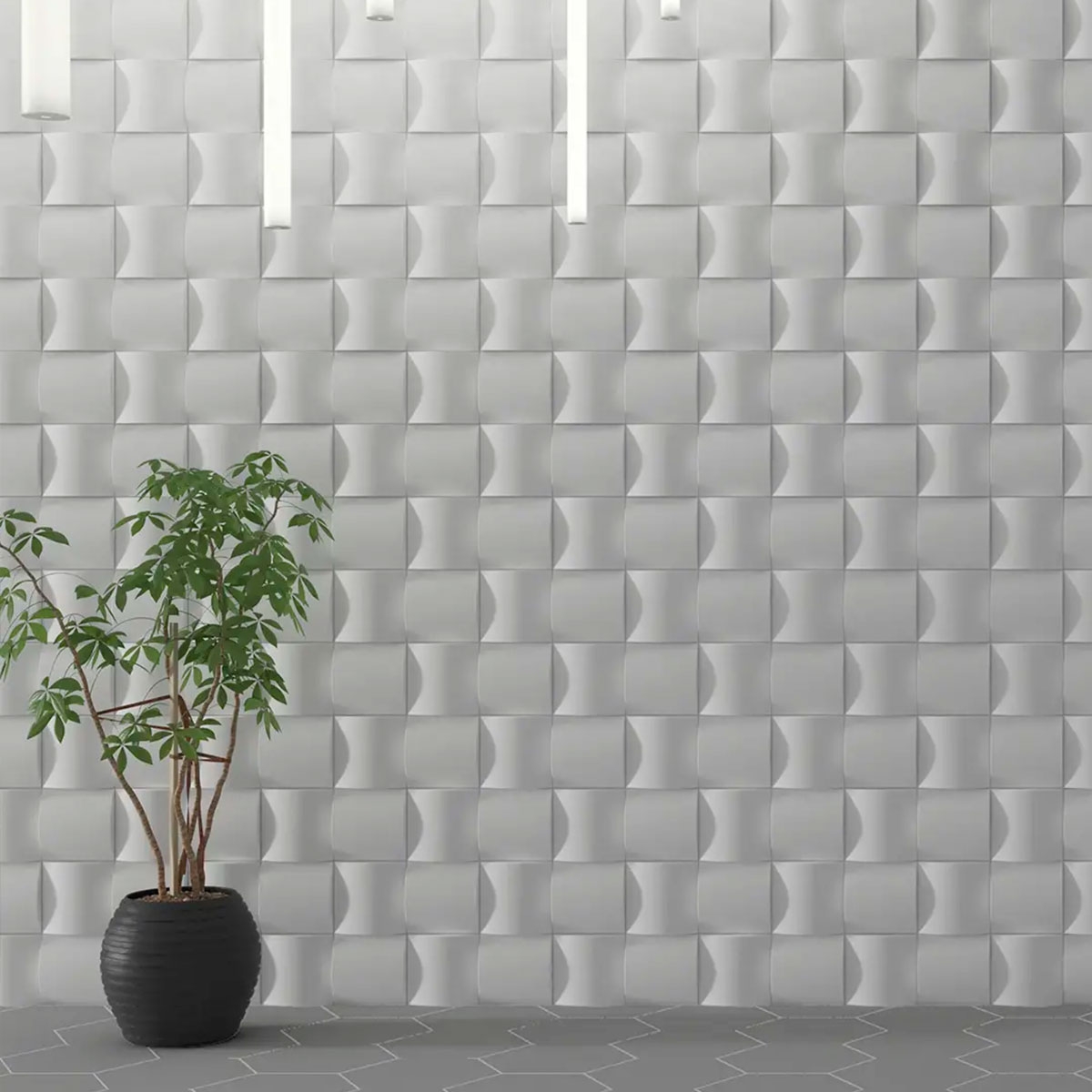 Interior com revestimento Wow Arch Ice White 12,5x12,5 (Caixa 0,20m2)