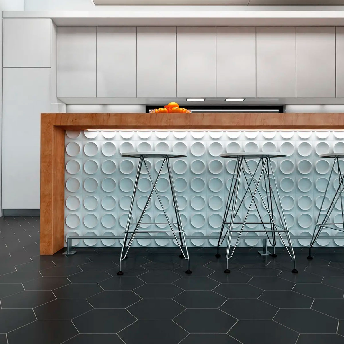 Cozinha com revestimento Wow Moon Ice White 12.5x12.5 (Box 0.32m2)