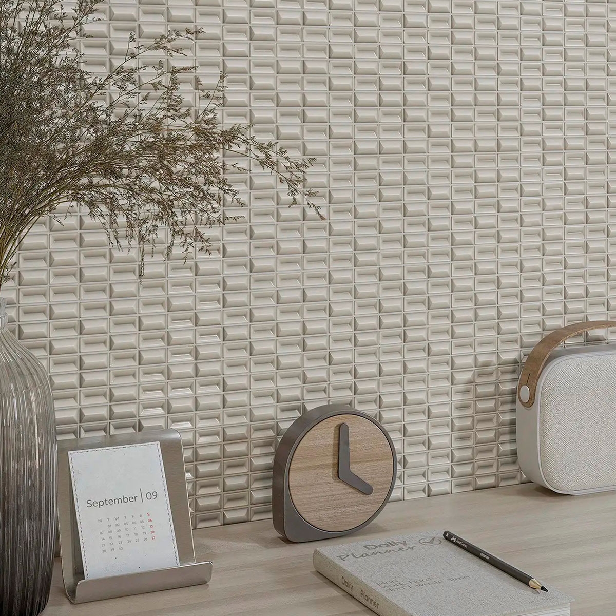 Interior com revestimento 3DB Diamond Pearl 12.5x25