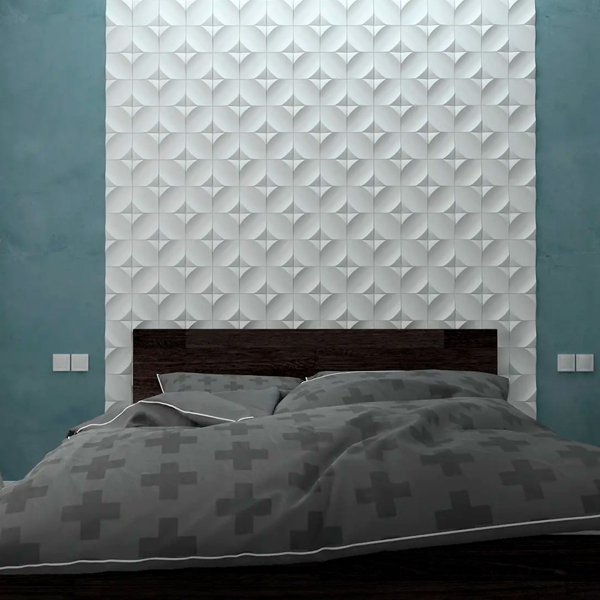 Quarto com revestimento Wow Wave Ice White 12.5x12.5 (Box 0.27m2)