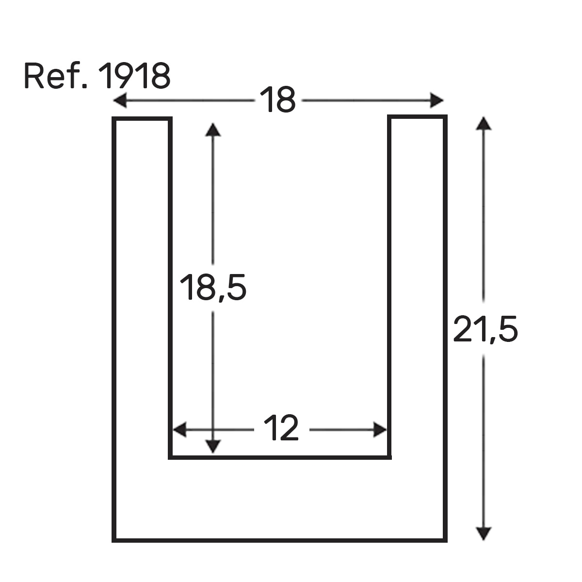 Diagram beam 300x18x23 imitation wood