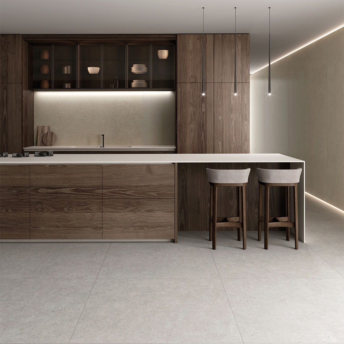 Ambiente com Somport Light Mate 120x120 (Caixa de 1,44 m2)