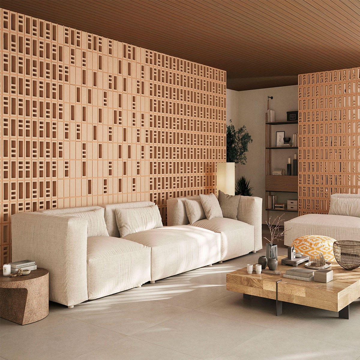 Ambiente com Lumina Brick 2 Areia Natural 10x20.7x10