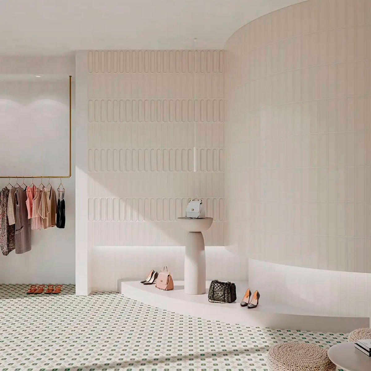 Interior with Aquarelle O Greige cladding 7.5x30 (Box 0.44m2)