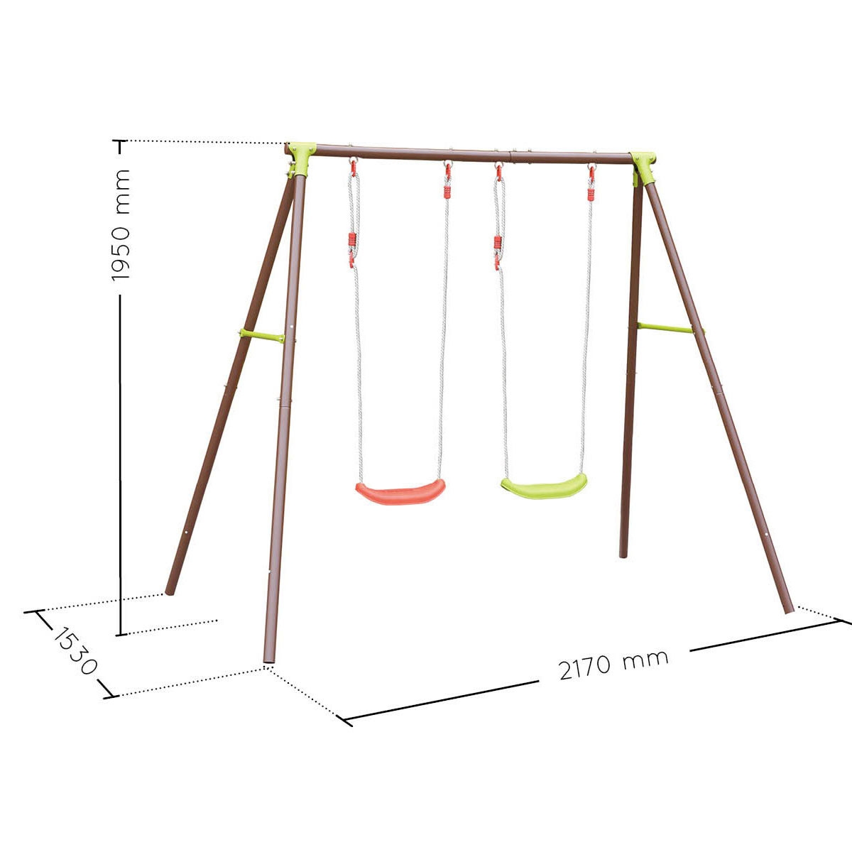 Measurements of Bad metal swing 2170x1530x1950 mm