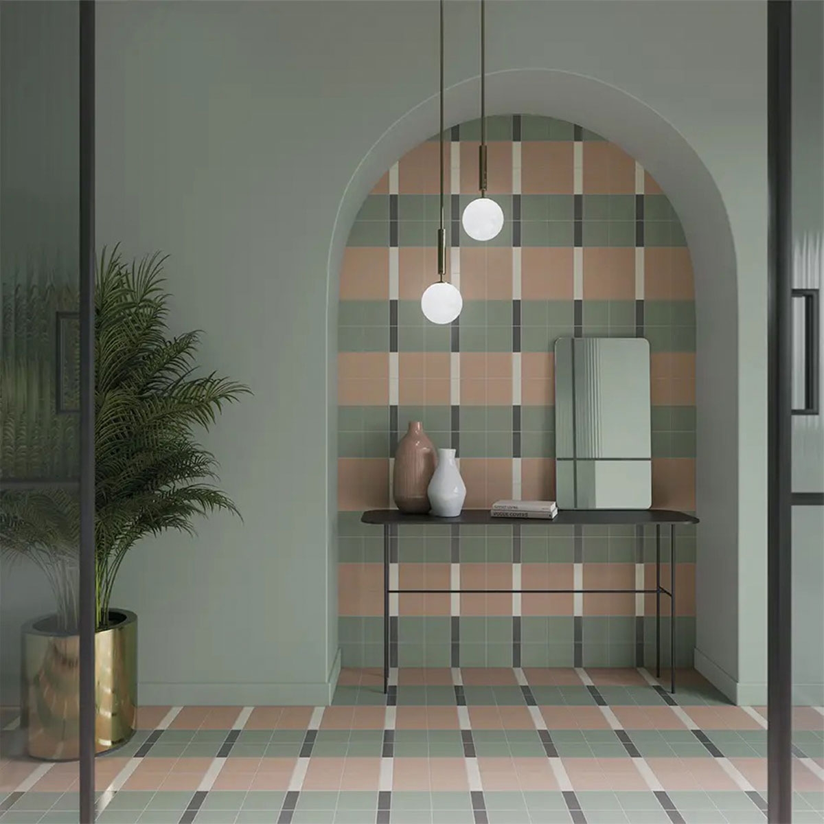 Interior con pavimento y revestimiento Bits Tundra 3,7x11,6