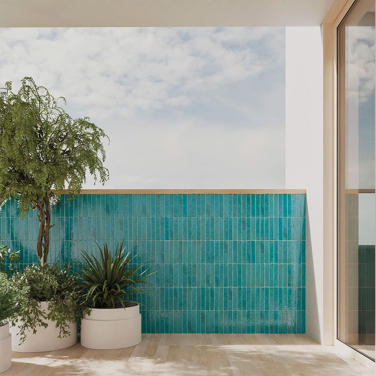 Interior con revestimiento Potters Azur 5x25 (Caja 0.75m2)