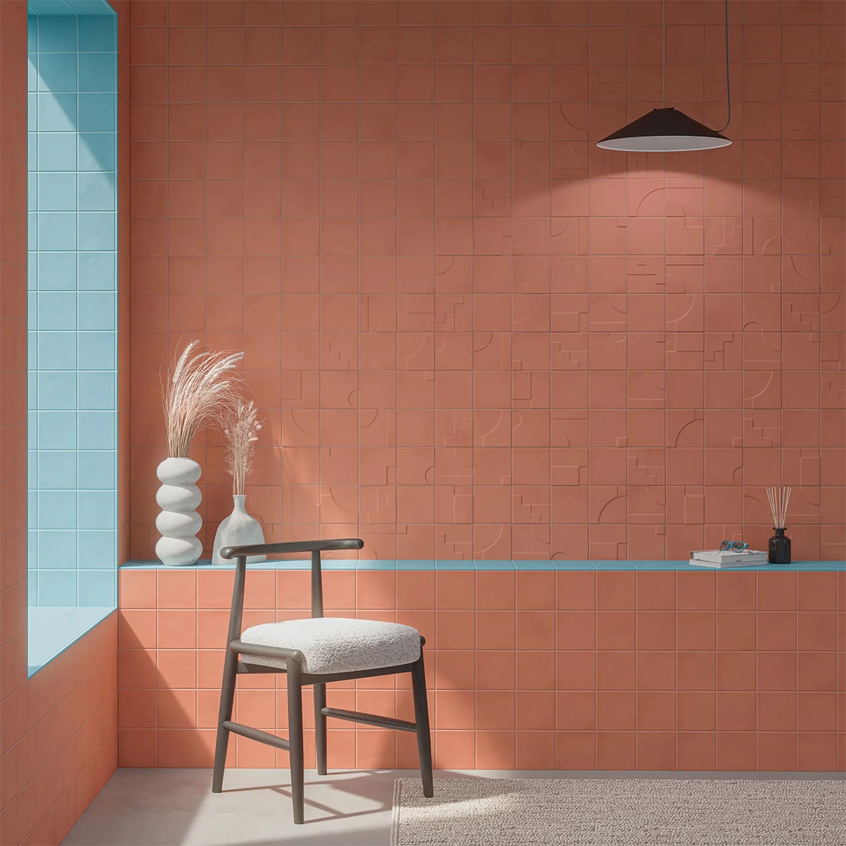 Interior with Casbah Sky 12.5x12.5 coating