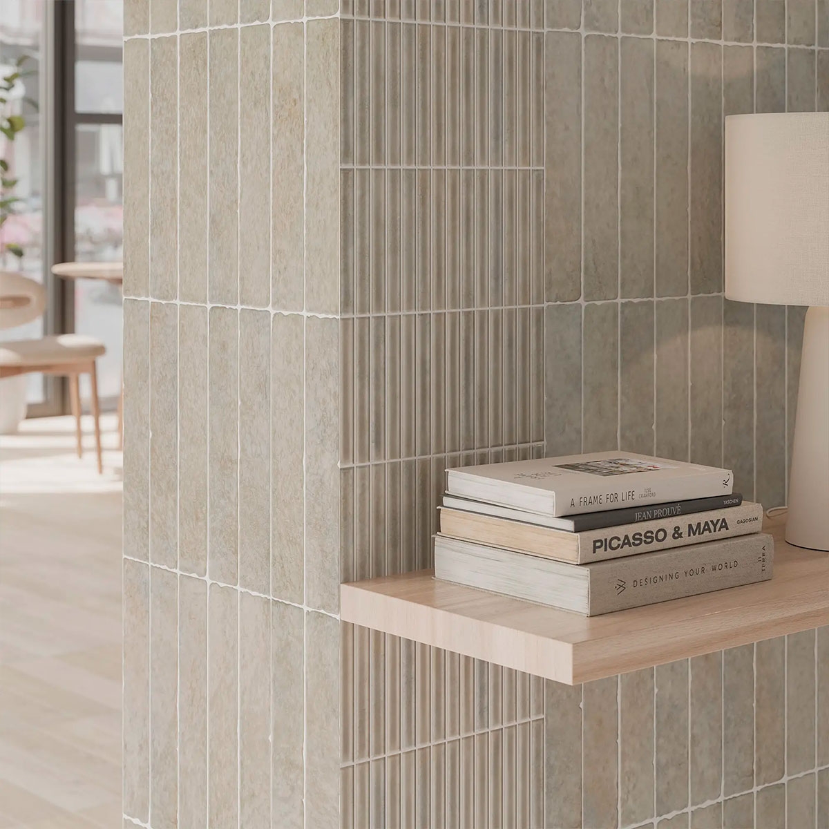 Interior con revestimiento Potters Bars Fossil 12,5x25 (Caja 0.43m2)