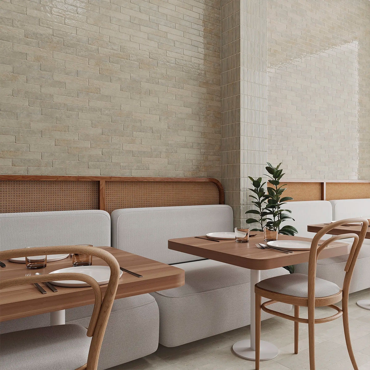 Interior con revestimiento Potters Bars Fossil 12,5x25