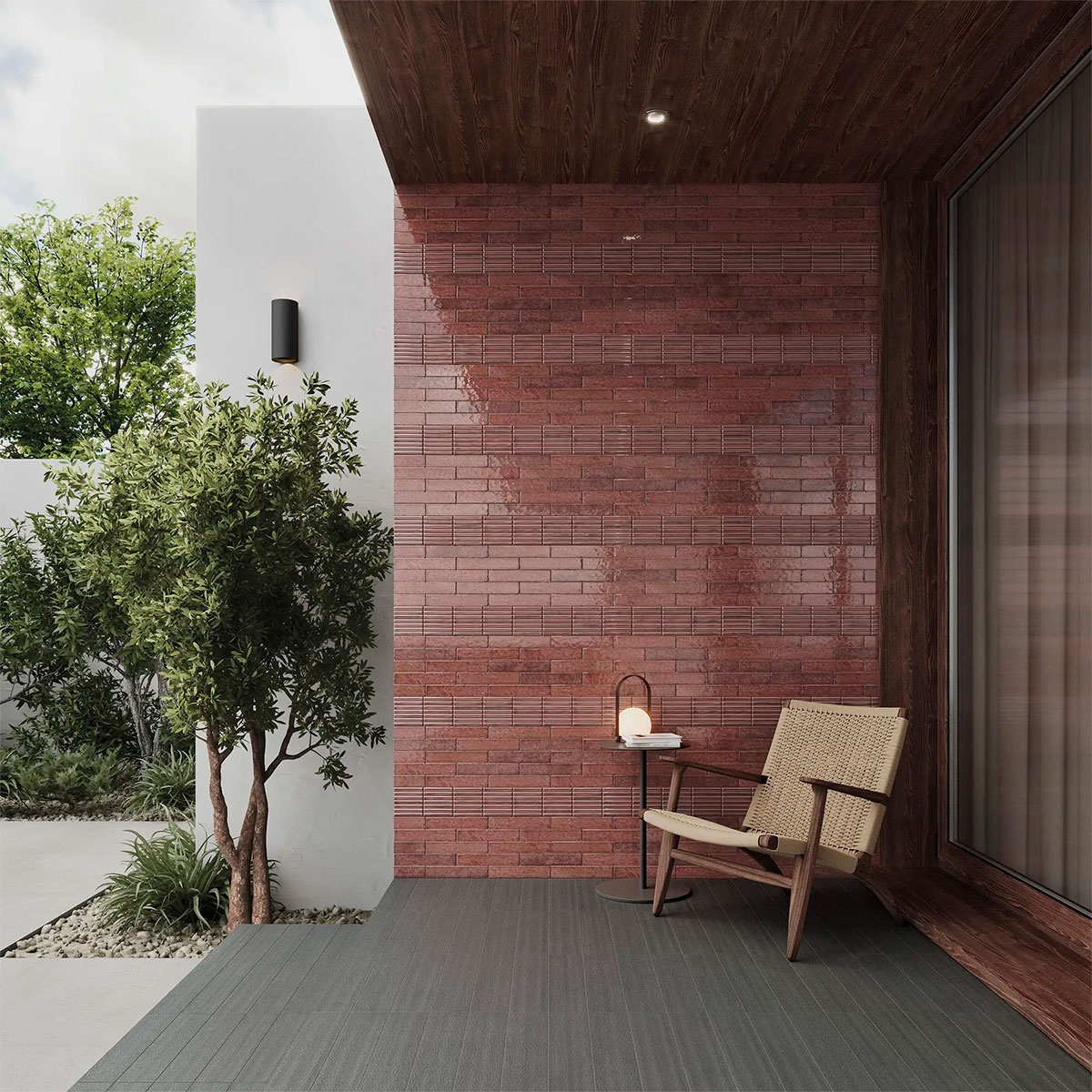 Exterior com Potters Bars Revestimento de vinho 12,5x25 (Box 0,43m2)