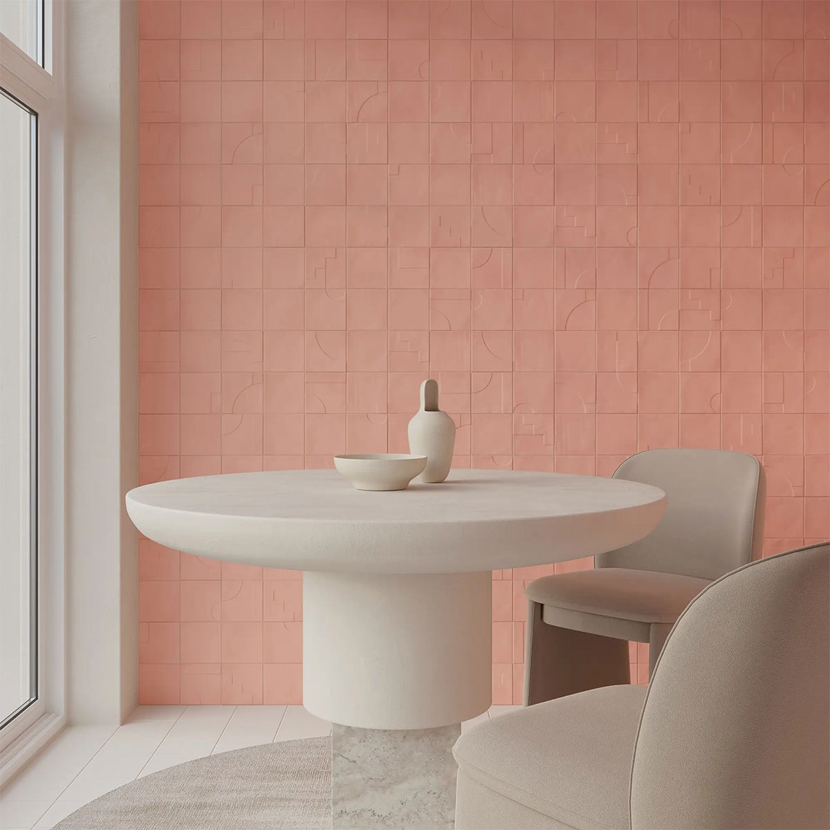 Interior com revestimento Casbah Decor Mix Tile 12.5x12.5