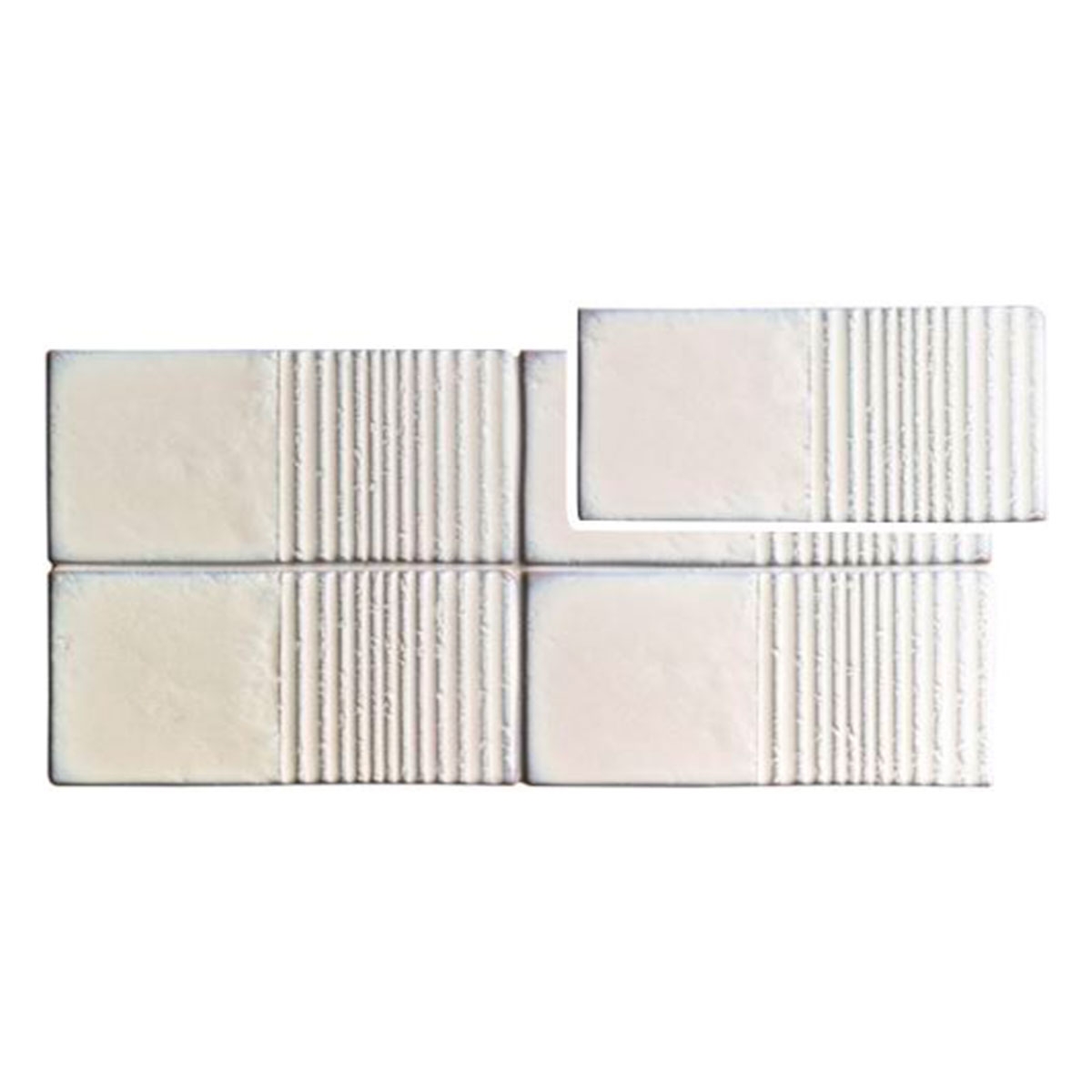 Biscuit-Rillen weiß Perlmutt 10x20