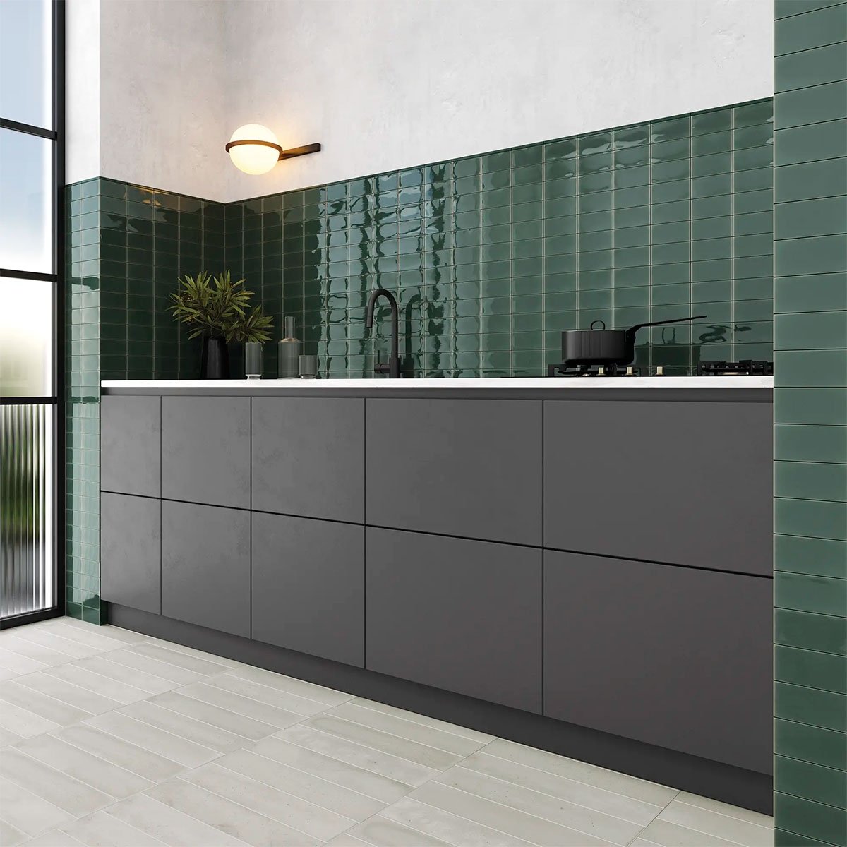 Fayenza Royal Cozinha Verde com Revestimento 6.2x12.5 (Caixa 0.50m2)