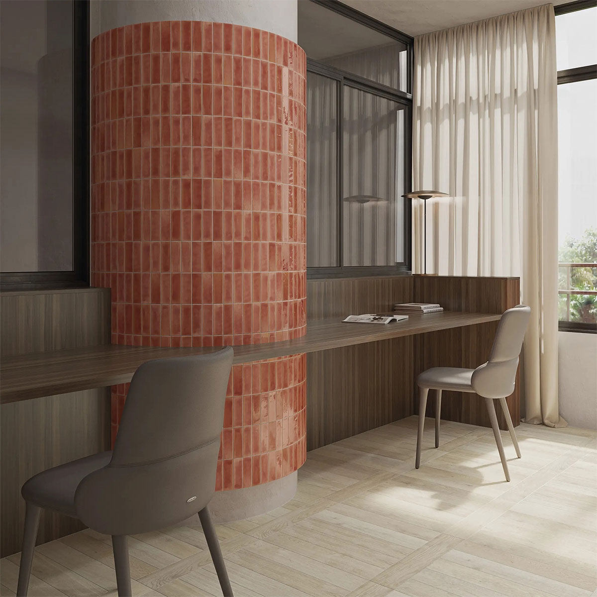 Interior con revestimiento Colour Notes Rosemist 4x12,5