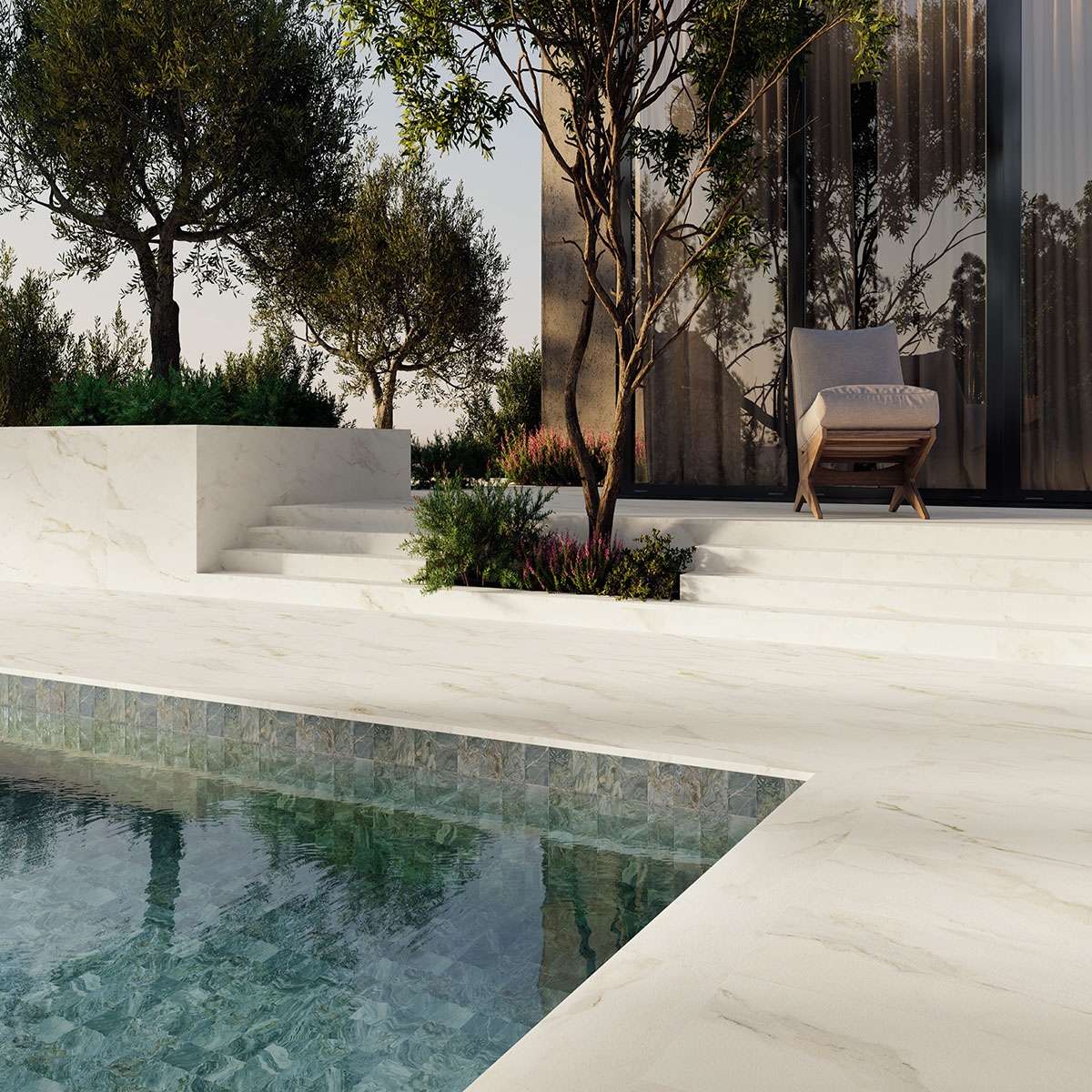 Exterior with Ocean Green Non-slip coating 15x15