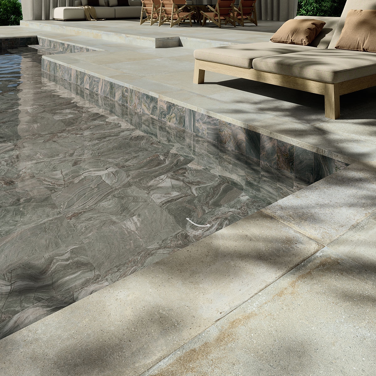 Ocean Green Non-slip Pool with 15x15 Coating