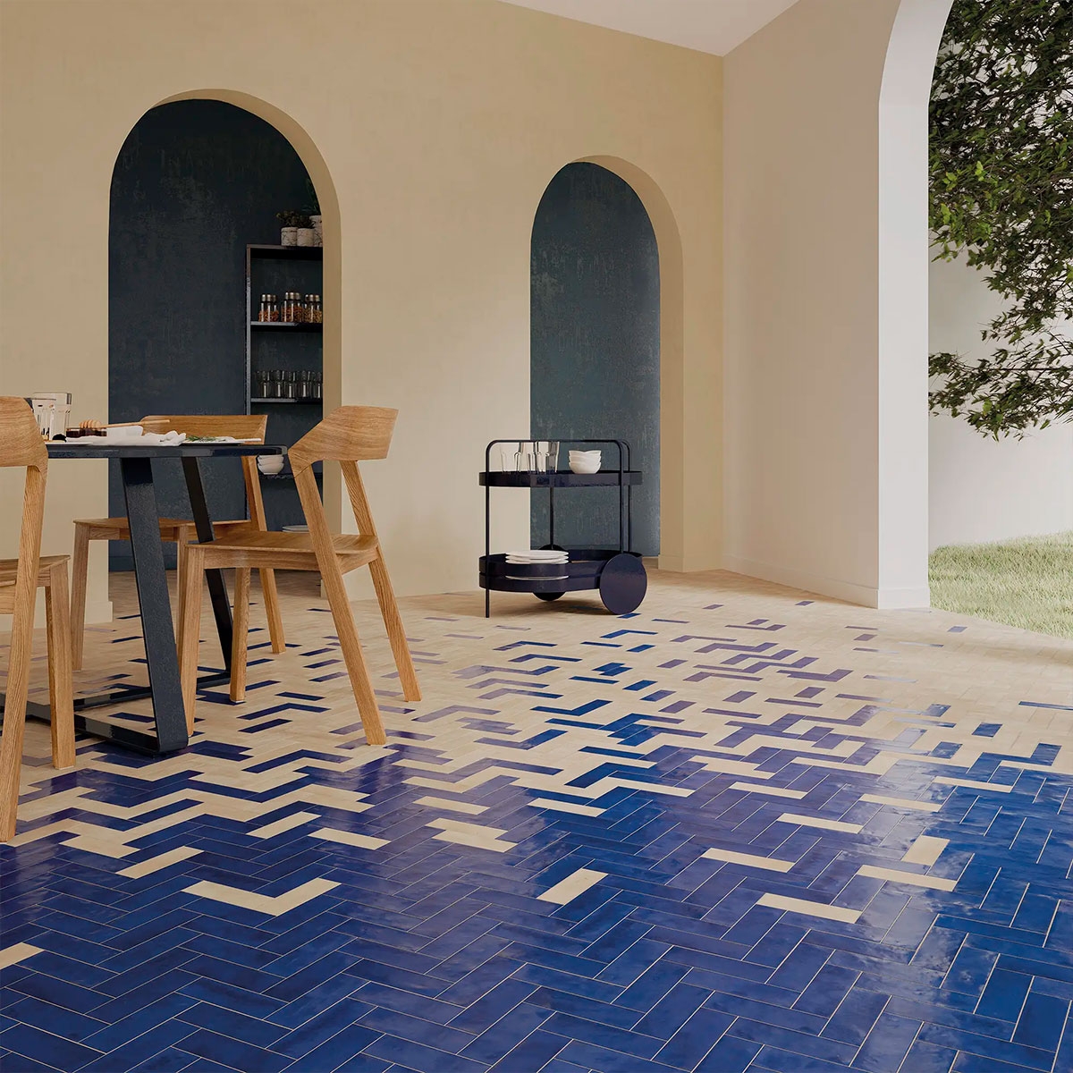 Extérieur avec revêtement de sol Bejmat Azur 5x15