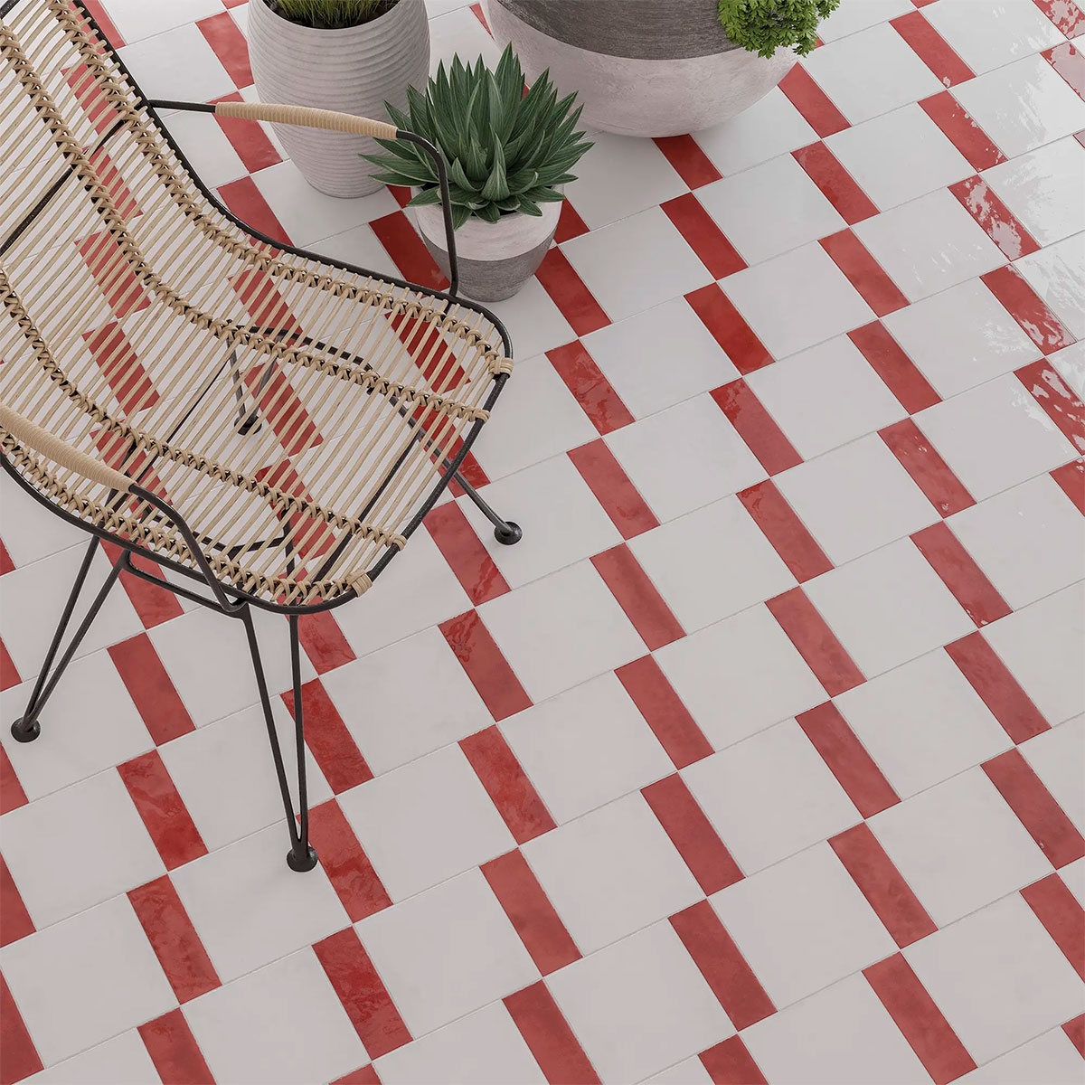 Interior com piso Bejmat Square Branco 15x15 (Box 0.48m2)