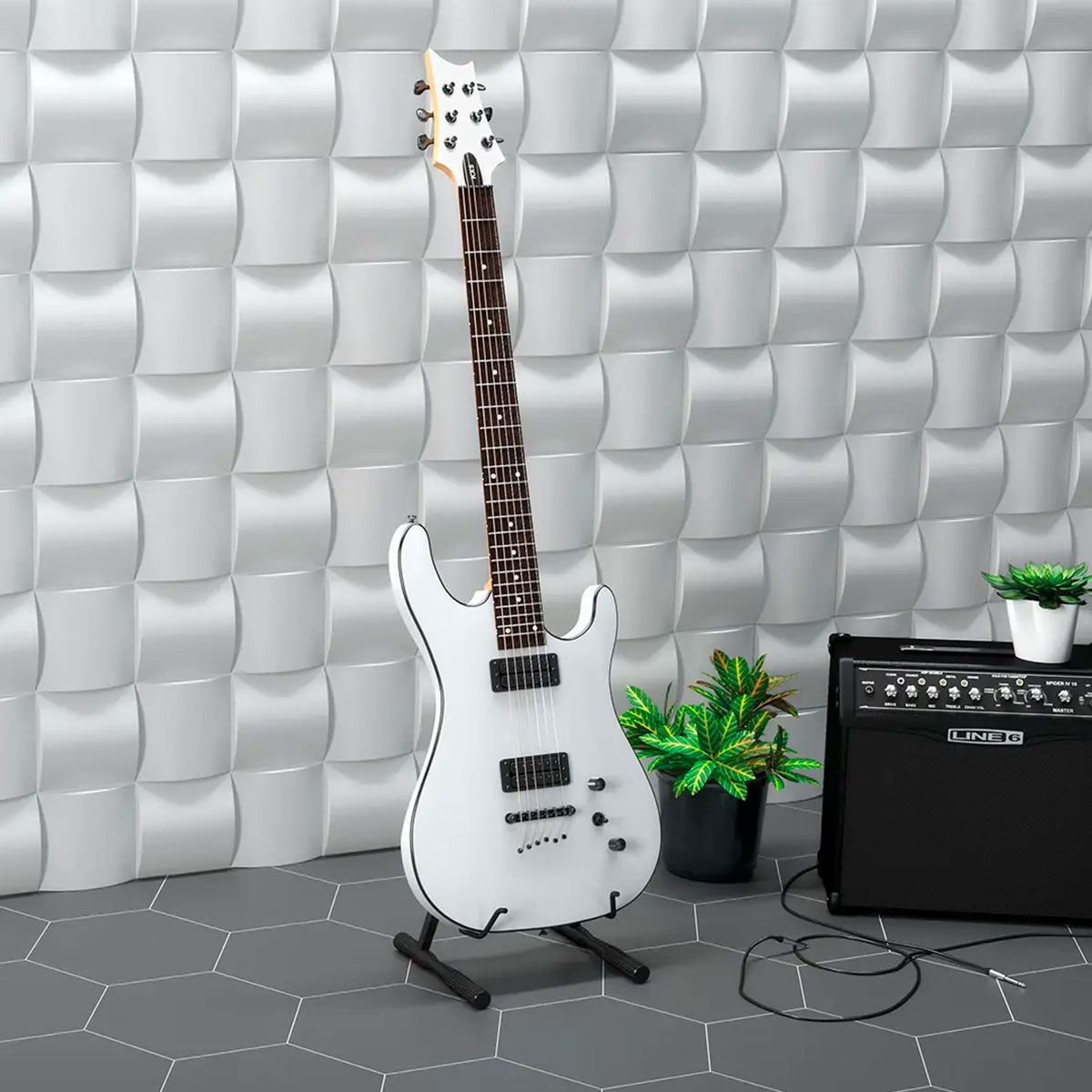 Interior com revestimento Wow Arch Ice White 12.5x12.5