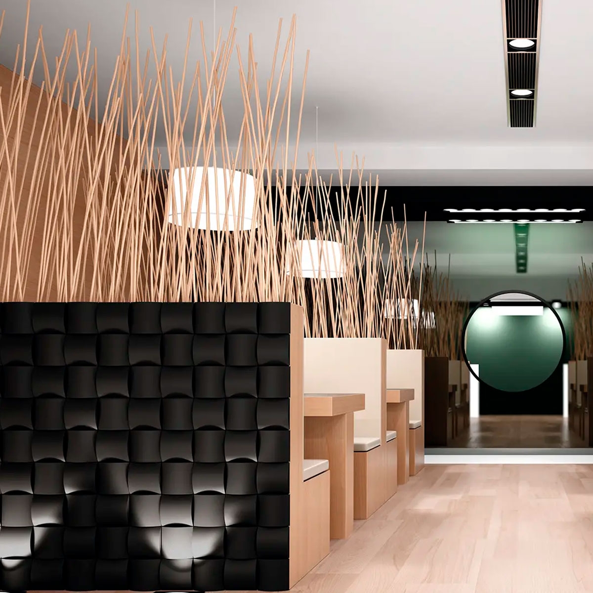 Restaurante con revestimiento Wow Arch Graphite 12.5x12.5 (Caja 0.20m2)