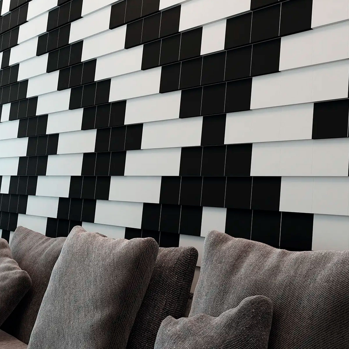 Interior con revestimiento Wow Delta Graphite 12.5x12.5 (Caja 0.34m2)