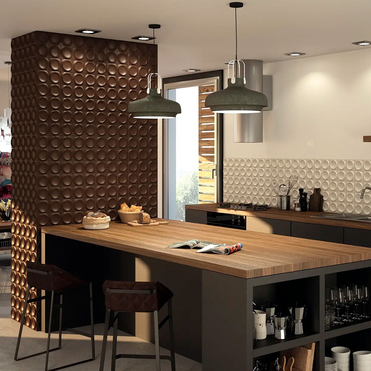 Cozinha com revestimento Wow Moon Ice White 12.5x12.5