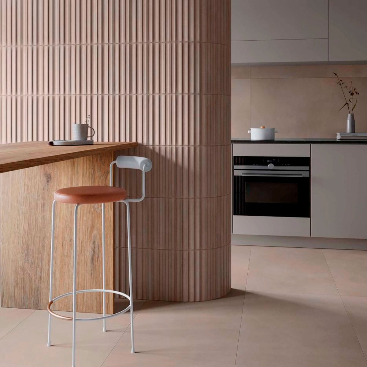 Cuisine avec revêtement Core Greige 59.1x119.1 (Boîte 1.41m2)