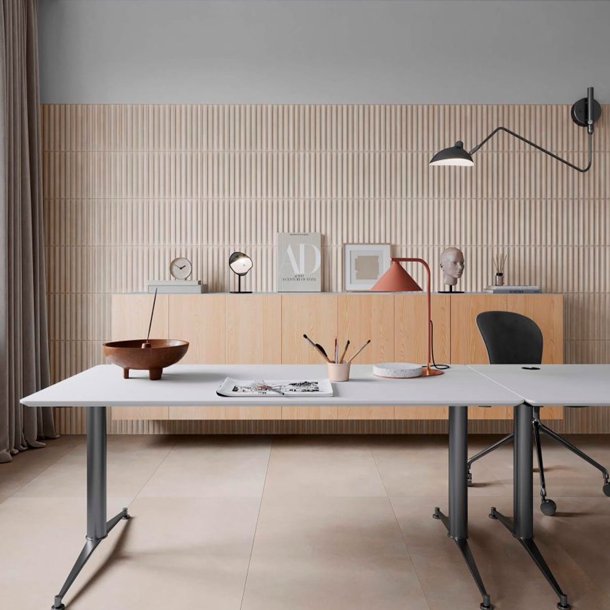 Interior con pavimento Core Almond 59,1x119,1 (Caja 1,41m2)