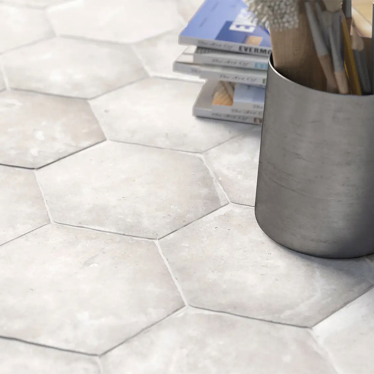 Intérieur avec sol Hexa Cottage Blanc 14x16