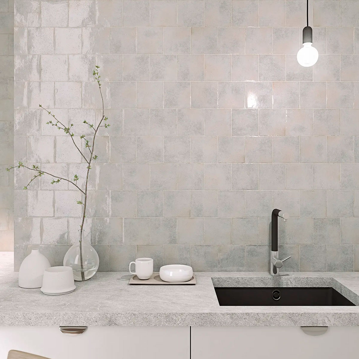 Baño con revestimiento Enso Karui Smoke 12,5x12,5 (Caja 0.55m2)