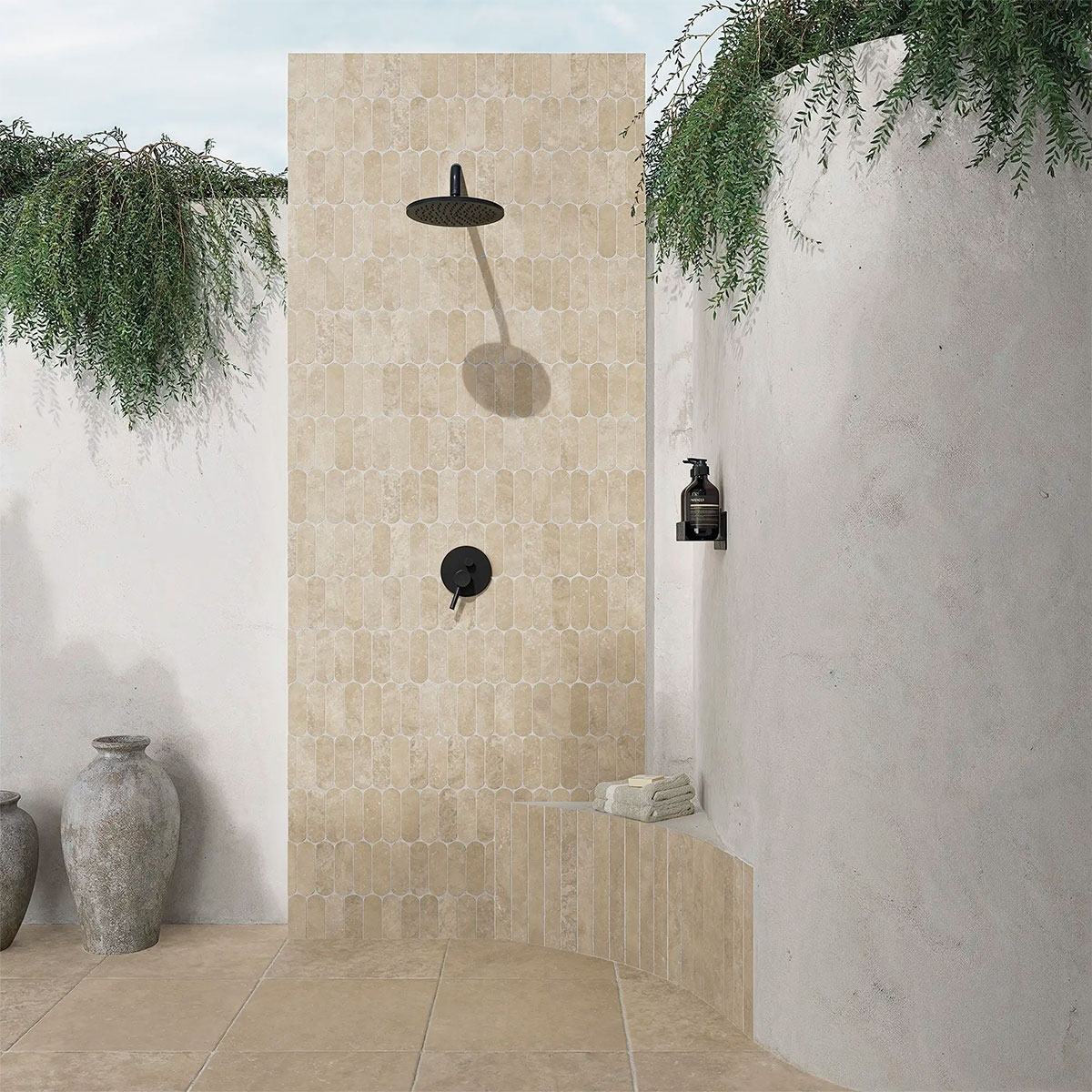 Extérieur avec coupe transversale XXL Noyer Chaussée antidérapante 44x44 (Boîte 0.77m2)