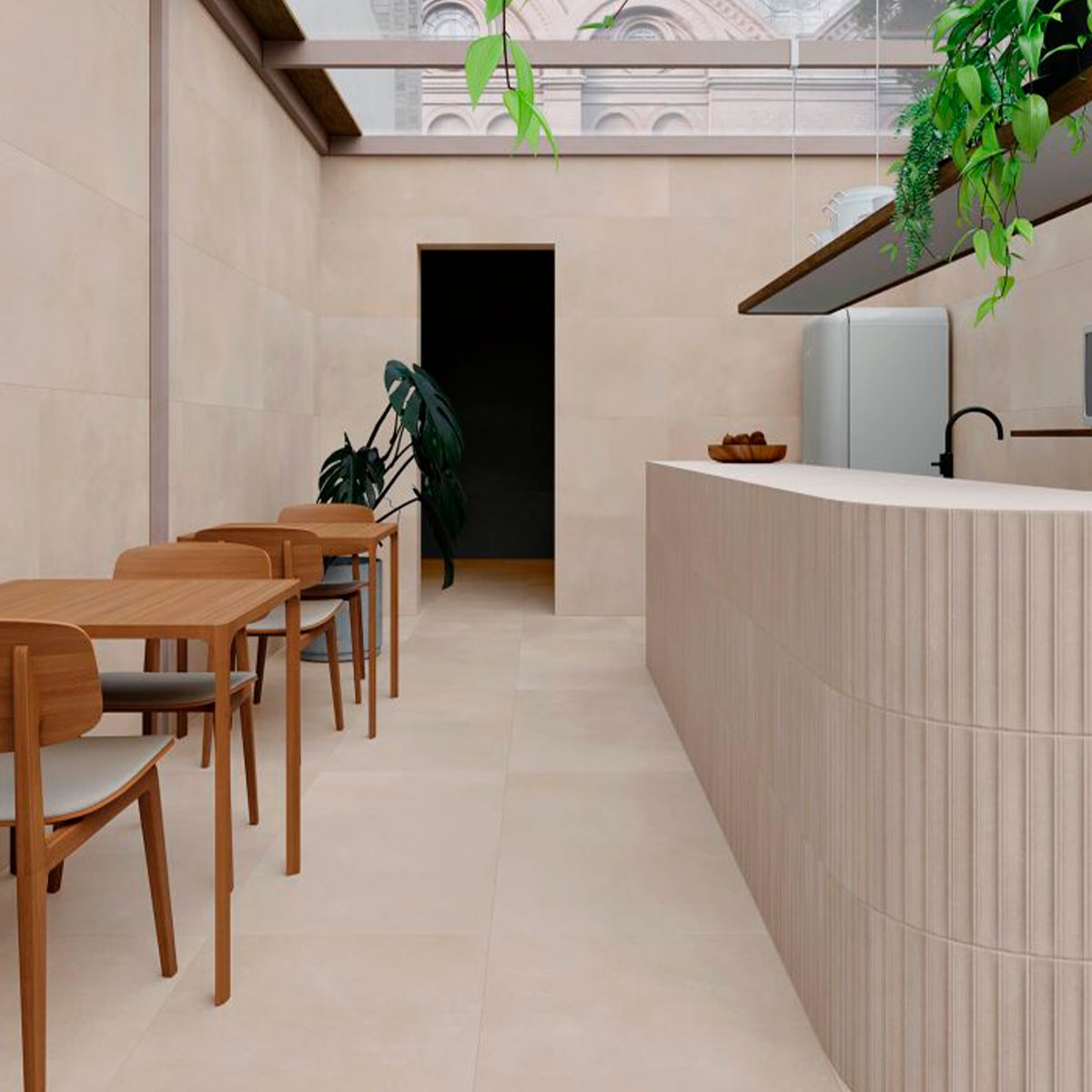 Interior con revestimiento Core Deco Almond 32x62,5 (Caja 1,00m2)