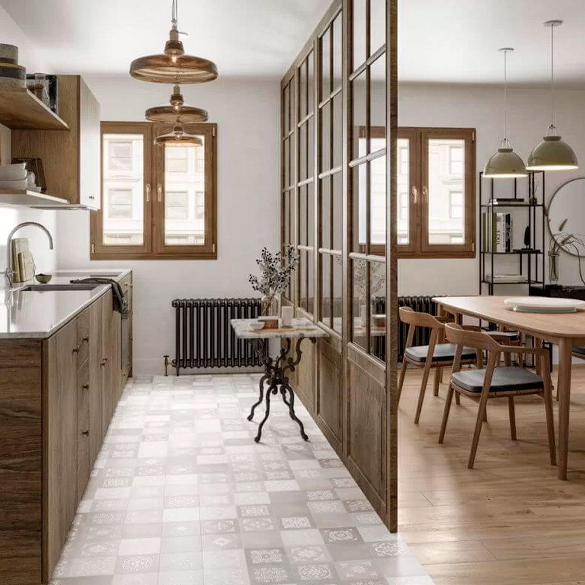 Interior with flooring Delice Almond 33.15x33.15 (Box 1.32m2)