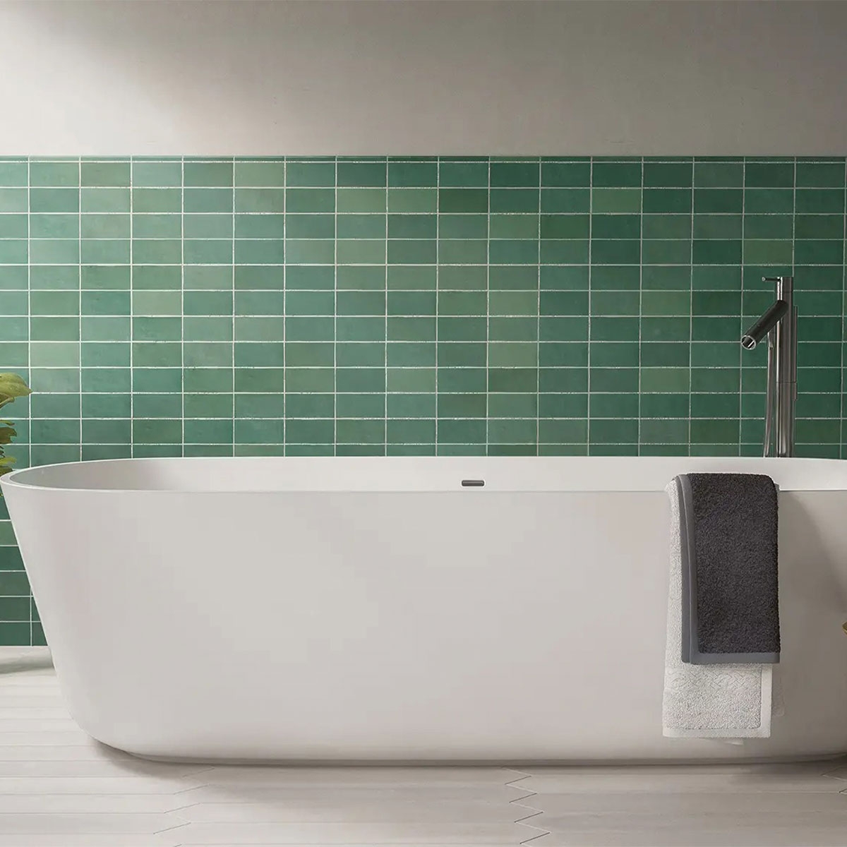 Interior con revestimiento Fez Emerald Mate 6,2x12,5