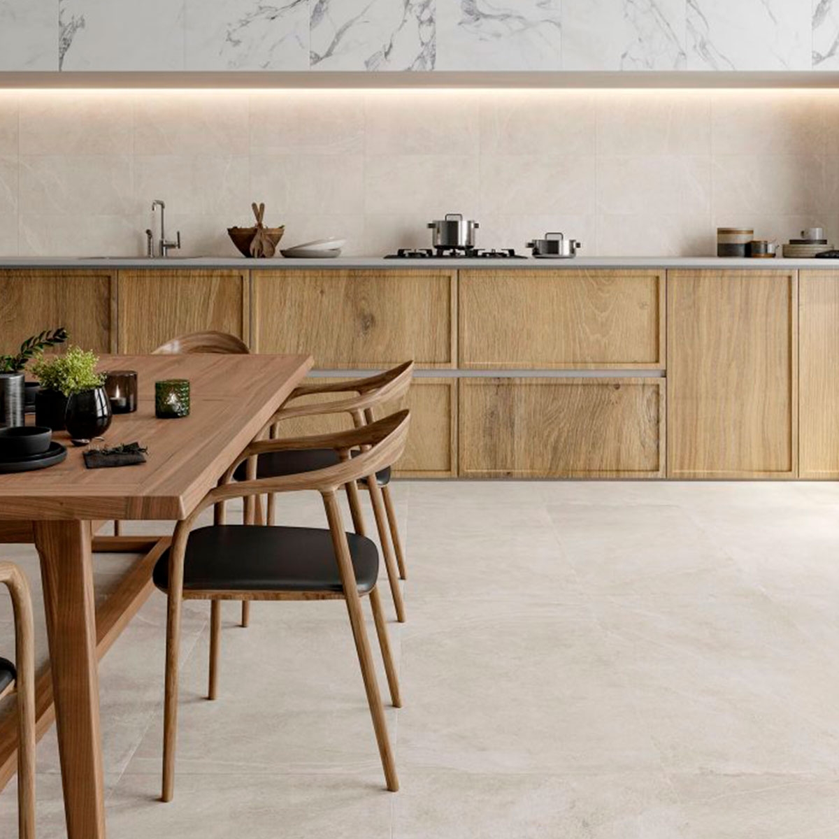 Lavik Cozinha amêndoa com pavimento 59.1x119.1 (Box 1.41m2)