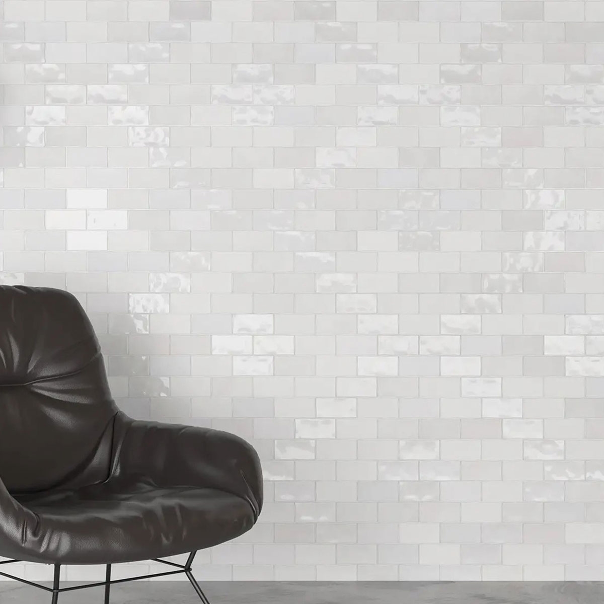 Intérieur avec revêtement Fès Blanc Mat 6.2x12.5