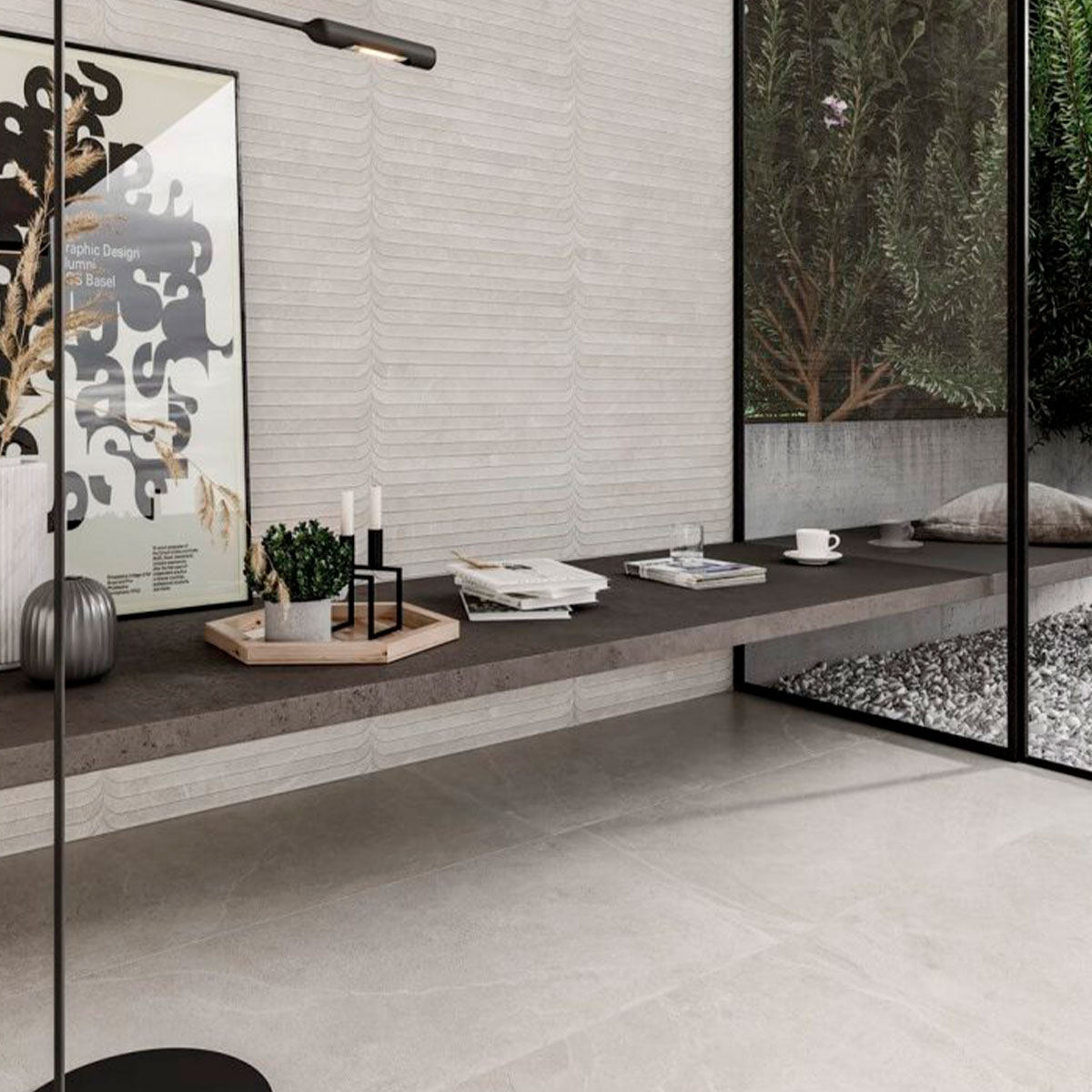 Interior con revestimiento Lavik Deco Almond 32x62,5 (Caja 1,00m2)