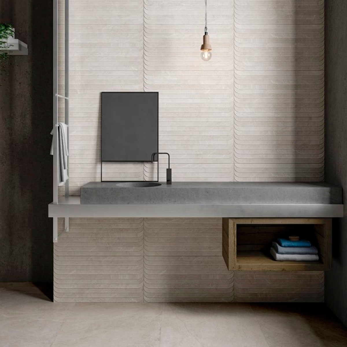 Intérieur avec revêtement Lavik Deco Almond 32x62.5