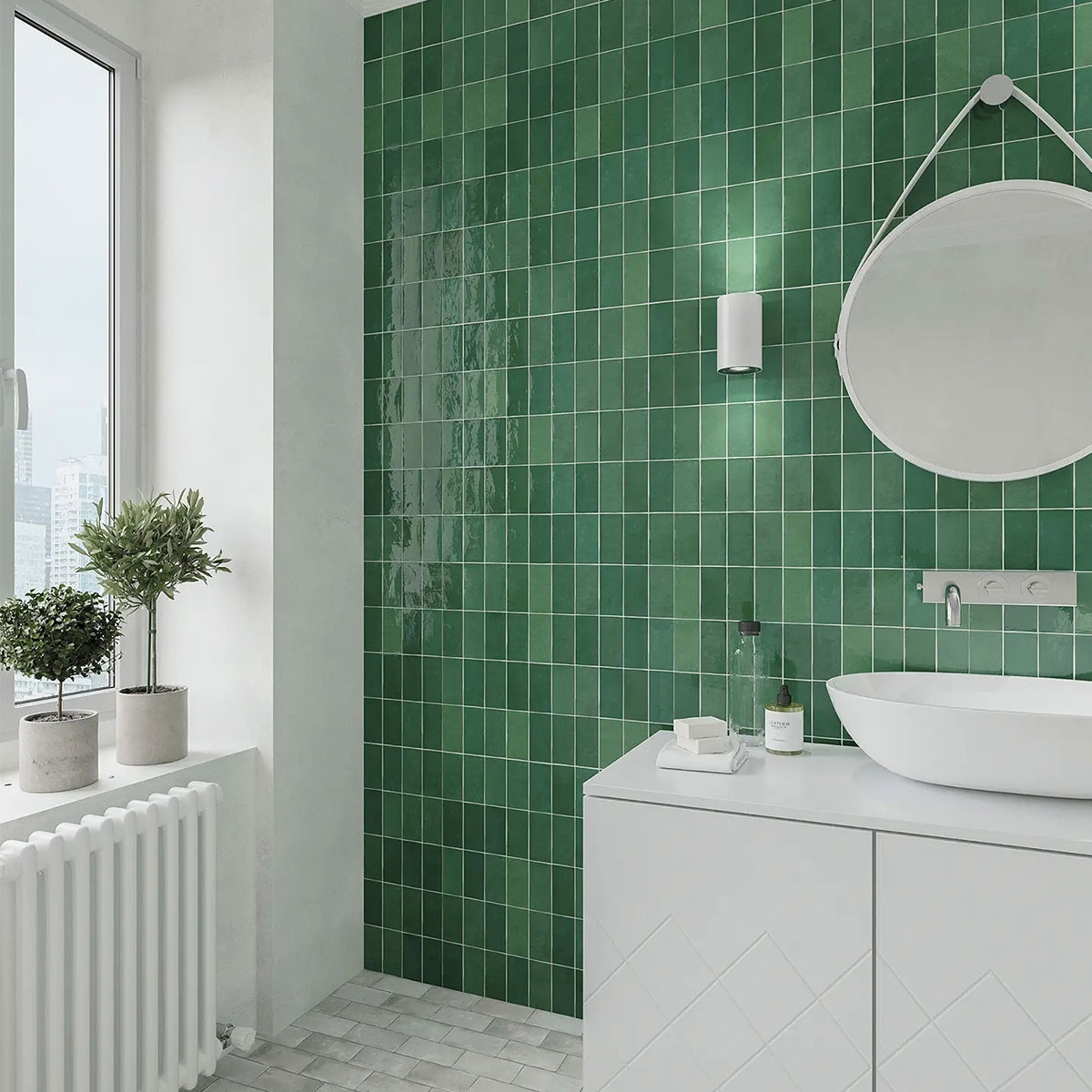 Interior con revestimiento Fez Emerald 6,2x12,5