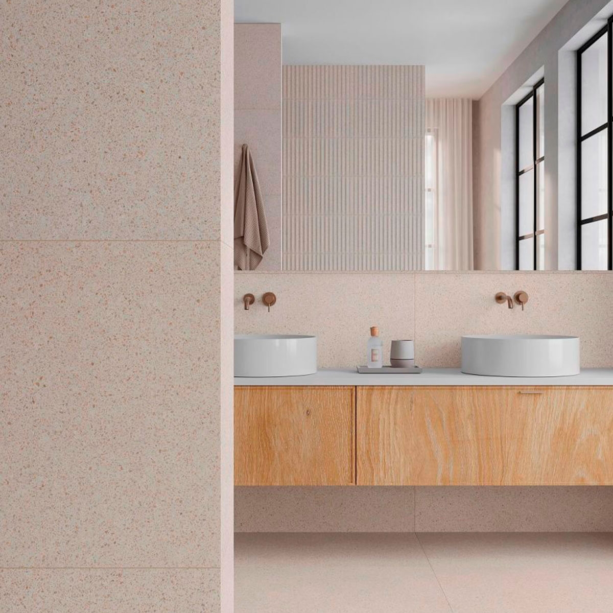 Bathroom with Marmetta Cream flooring 59.1x119.1 (Box 1.41m2)