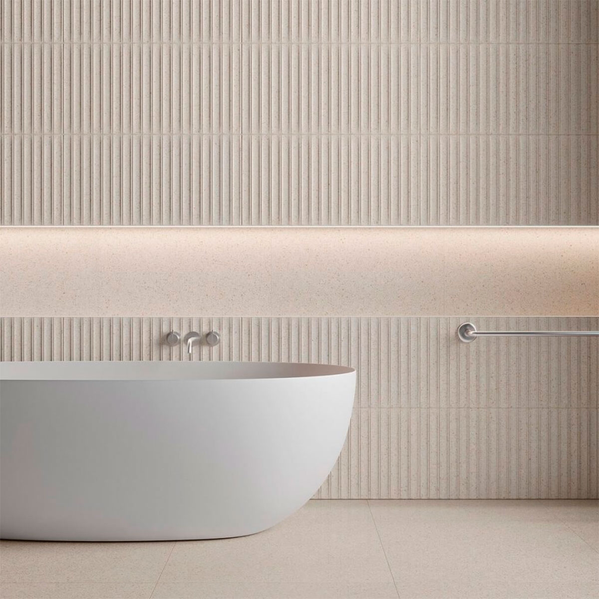 Casa de banho com revestimento Marmetta Deco Cream 32x62.5 (Box 1.00m2)