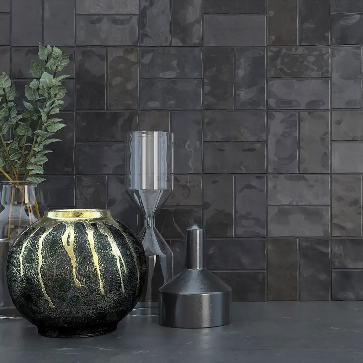 Interior con revestimiento Fez Graphite 6,2x12,5