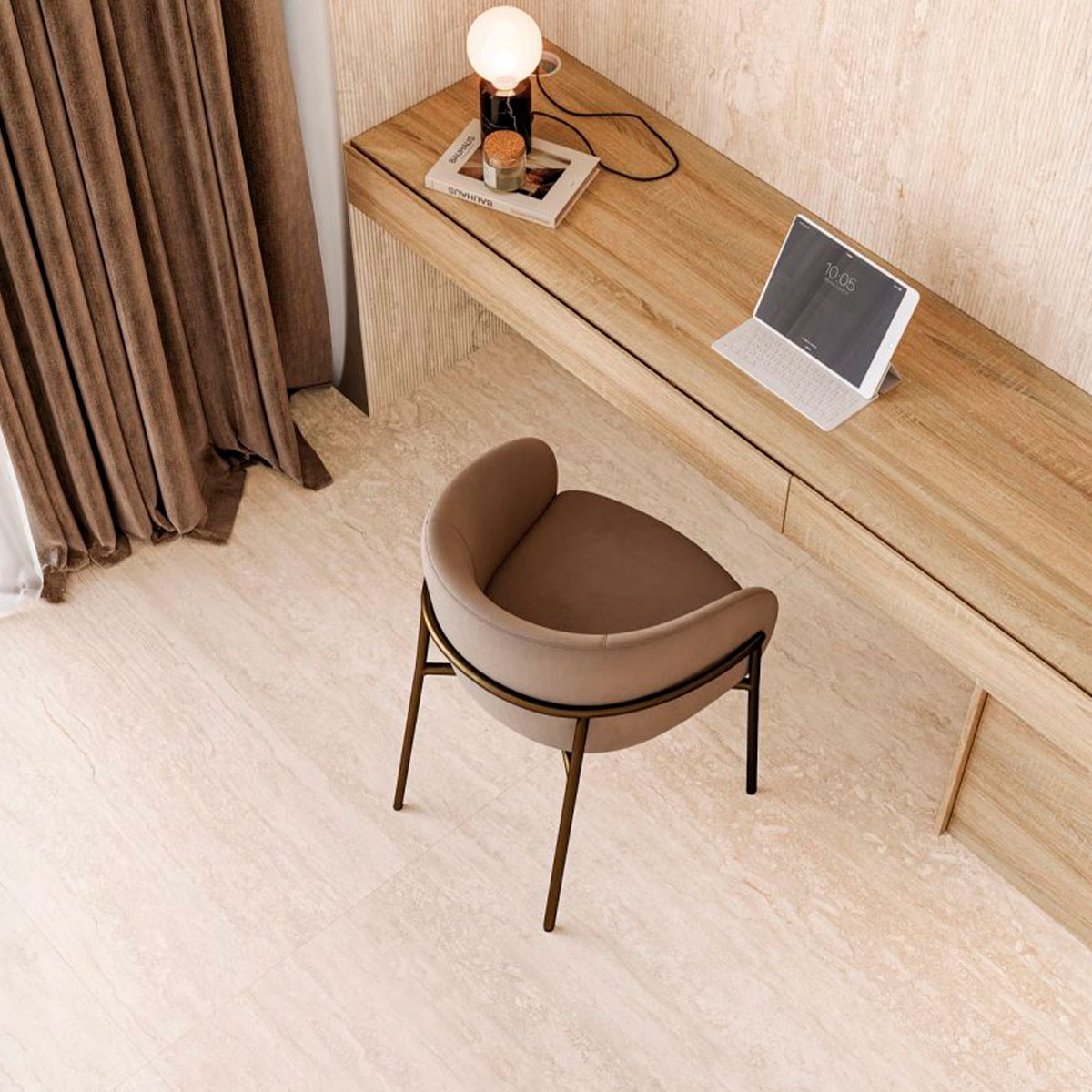 Innenraum mit Palatino Ivory Boden 59,1x119,1 (Box 1,41 m²)