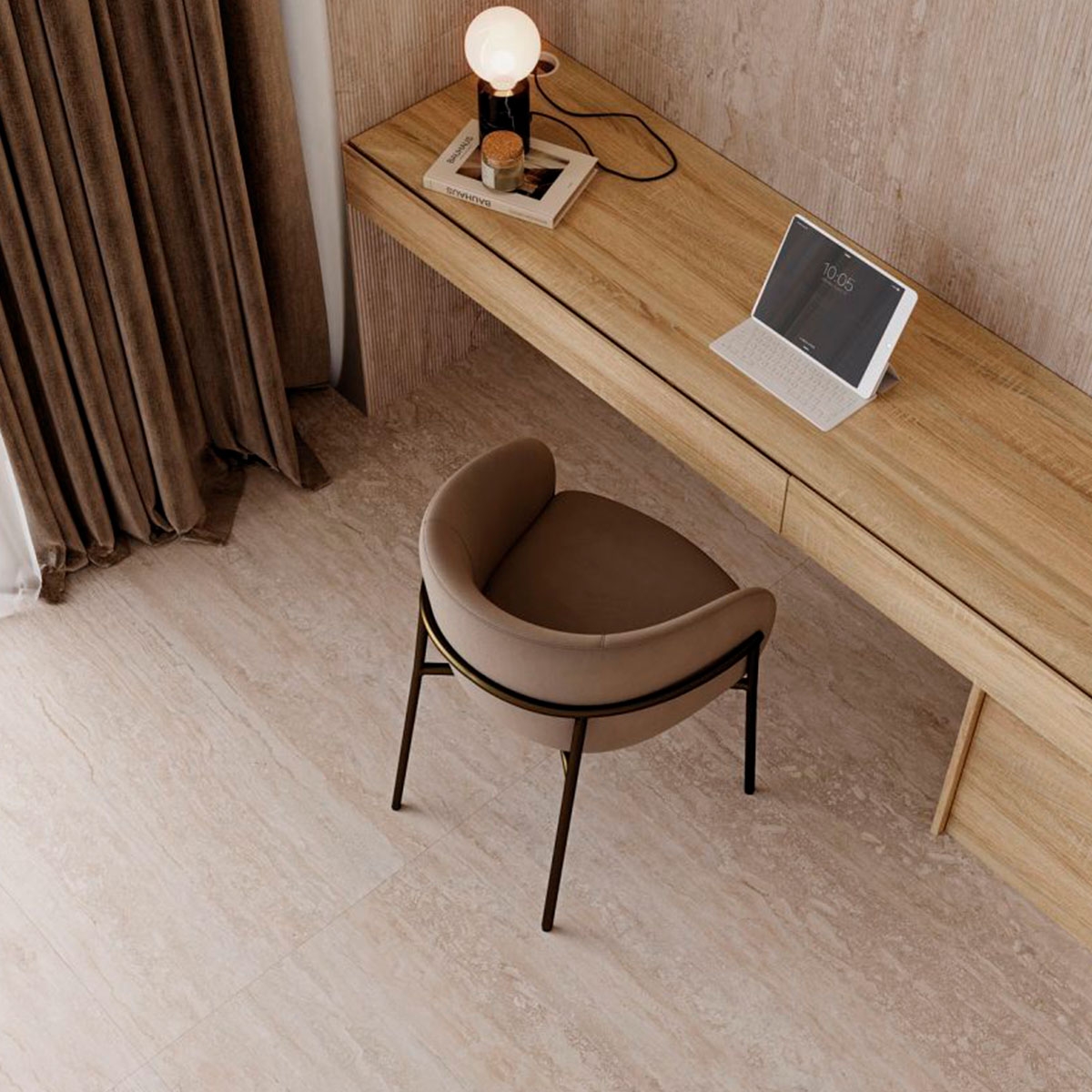 Intérieur avec pavage Palatino Natural 59.1x119.1 (Boîte 1.41m2)