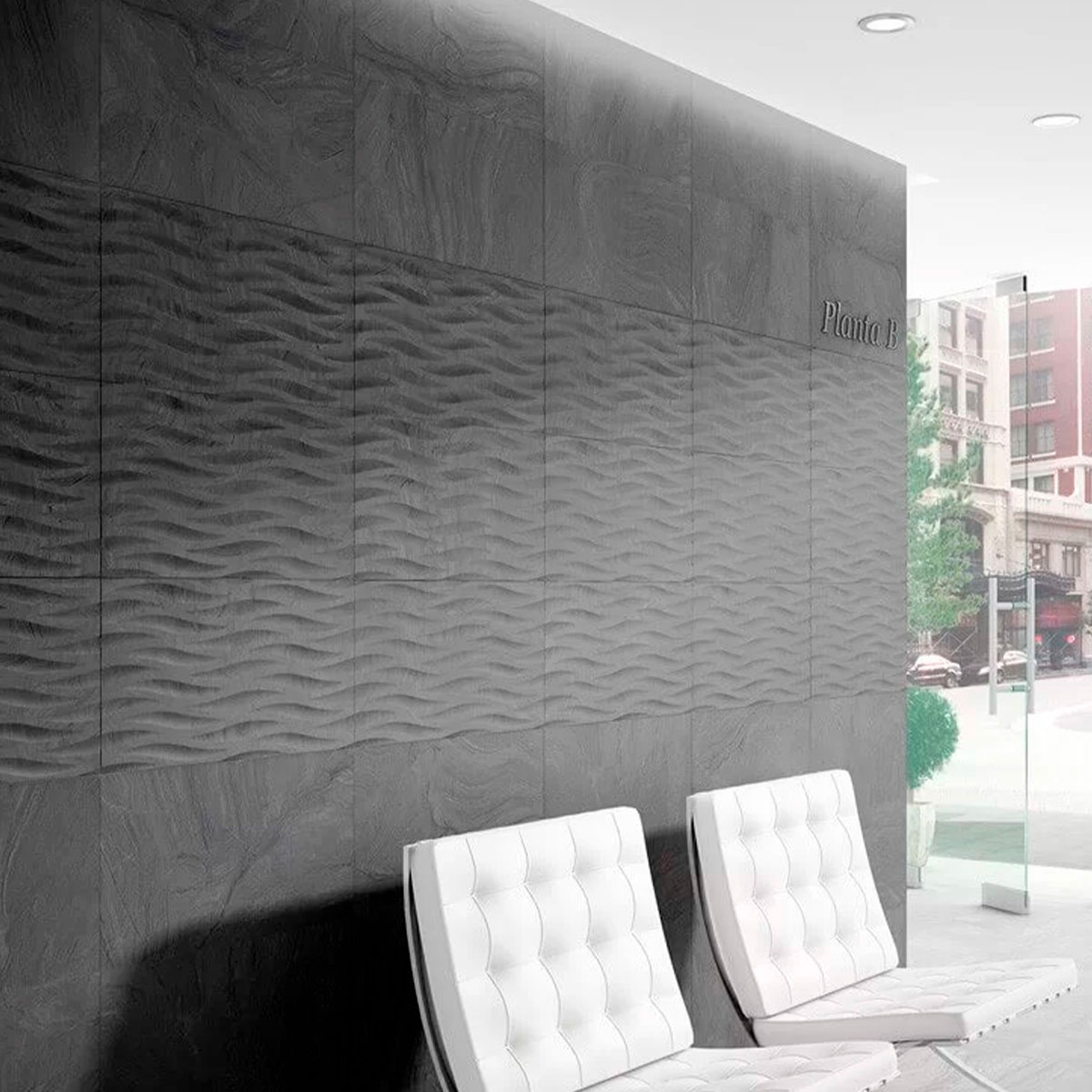 Interior con revestimiento Varana Deco Marengo 32x62,5 (Caja 1,00m2)