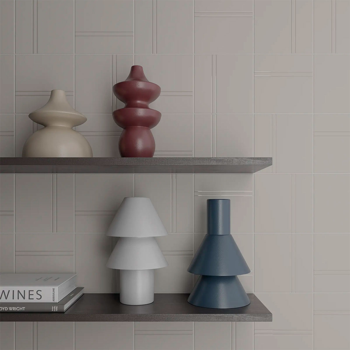 Interior com revestimento Point & Dash Grey 15x15 (Caixa 0.54m2)