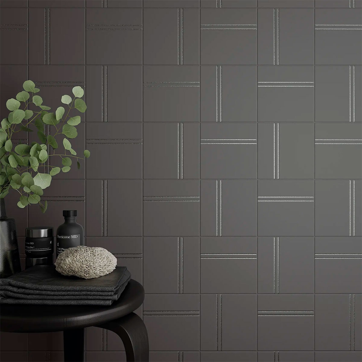 Intérieur avec revêtement Point & Dash Titanium Silver 15x15 (Boîte 0.54m2)